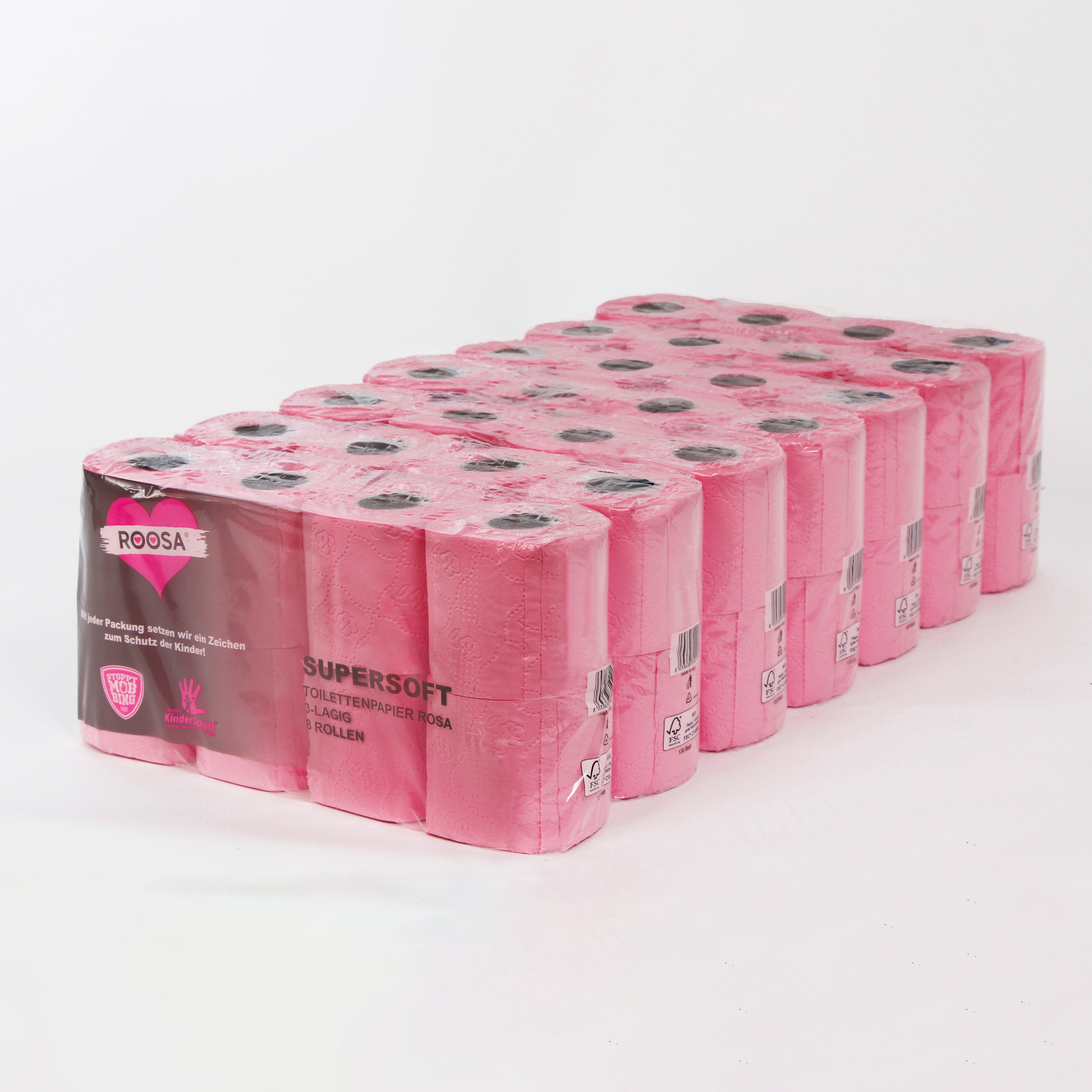 56 Rollen, ROOSA® Toilettenpapier, Supersoft, Rosa